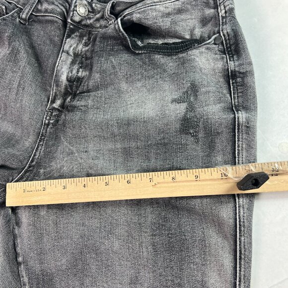 Judy Blue Jeans Women's Plus 33x26* Skinny High Rise Black Raw Hem Denim Tag 16W - Picture 13 of 16